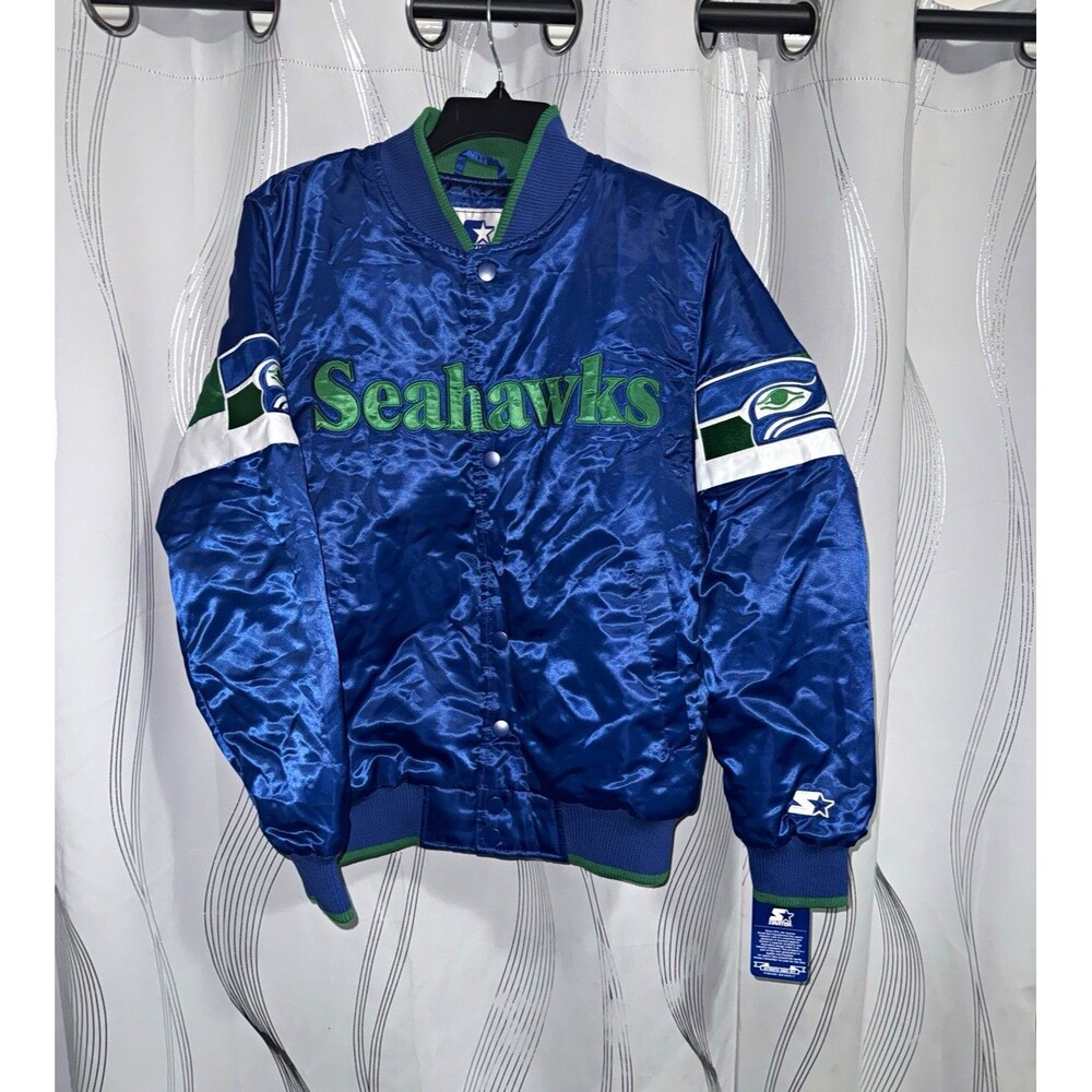 Starter Seattle Seahawks NFL Football Jacket Blue/Green/White Men's Size S